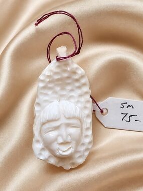 Carved Walrus Tooth Pendant 2 Side Carved- Women's Accessory